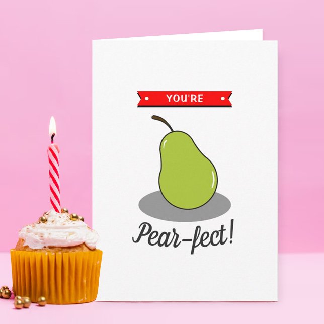 Du bist Pear-fect! Funny Whimsy Valentine's Day Karte (Von Creator hochgeladen)