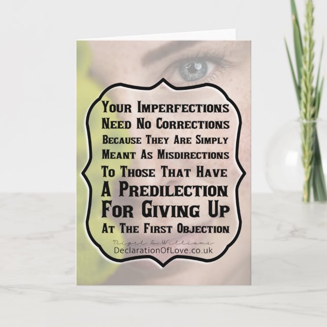 Du bist perfekt, genau so wie du bist karte (Vorderseite)