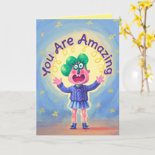 Du bist Phantastisch Karte (Gelbe Blume)