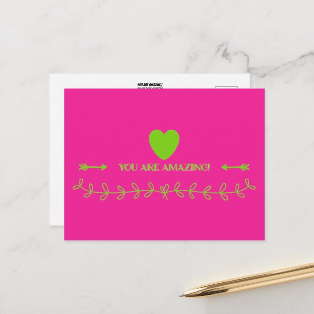 Du bist Phantastisch! Postkarte (Vorderseite/Rückseite Beispiel)