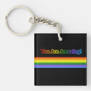Du bist Phantastisch! Regenbogentext Schlüsselanhänger