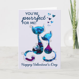 Du bist Purfect Watercolor Cat Valentinstag Karte
