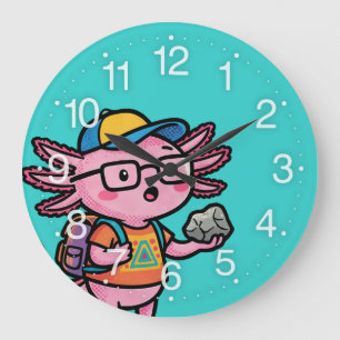 Du bist sicher Axolotl Fragen Cute Sarcastic Meme Große Wanduhr
