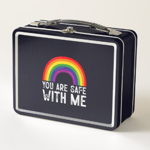 Du bist sicher bei mir LGBTQ Pride Month Regenboge Metall Brotdose