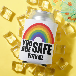 Du bist sicher bei mir LGBTQ Regenbogen Stolz  Dosenkühler