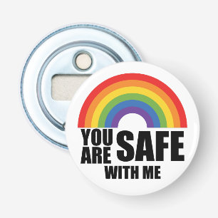 Du bist sicher bei mir LGBTQ Regenbogen Stolz  Flaschenöffner