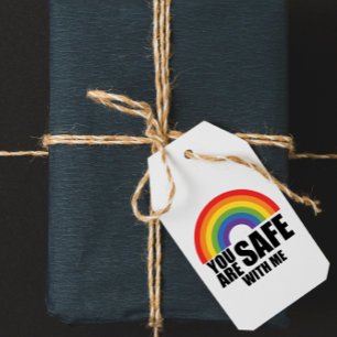 Du bist sicher bei mir LGBTQ Regenbogen Stolz  Geschenkanhänger