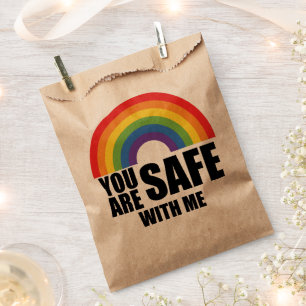 Du bist sicher bei mir LGBTQ Regenbogen Stolz  Geschenktütchen