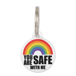 Du bist sicher bei mir LGBTQ Regenbogen Stolz Haustiermarke