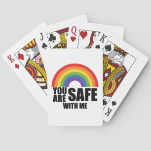 Du bist sicher bei mir LGBTQ Regenbogen Stolz  Spielkarten