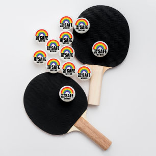 Du bist sicher bei mir LGBTQ Regenbogen Stolz Tischtennisball