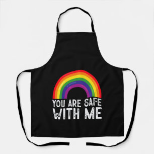 Du bist sicher bei mir LGBTQ Stolz Monat Regenboge Schürze