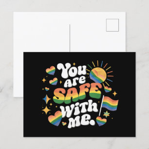 Du bist sicher mit meiner LGBT Rainbow Gay Postkarte