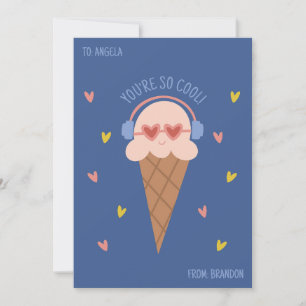 Du bist so cool Eiscreme personalisierte Valentins Feiertagskarte