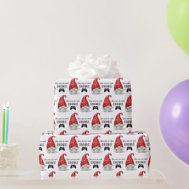 Du bist so Cool Gnomie Gamer Wrapping Paper Geschenkpapier (Partygeschenke)
