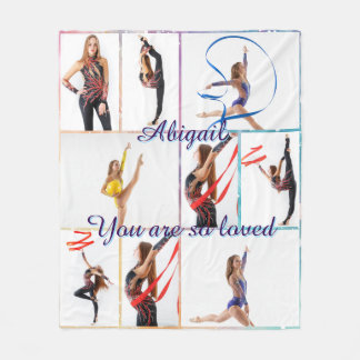 Du bist so geliebt 9 Bilder Foto-Collage + Name Fleecedecke
