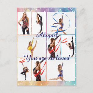 Du bist so geliebt 9 Bilder Foto Collage & Name Postkarte