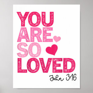 Du bist so geliebt Christlichen Valentiner Glaube Poster