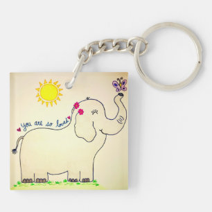 "Du bist so geliebt" Elefant Schlüsselanhänger
