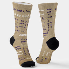 Du bist so geliebt - Kaffeetuch mit deinem Namen Socken
