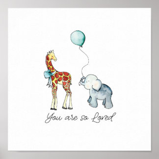 Du bist so liebter Elefant und Giraffe Poster