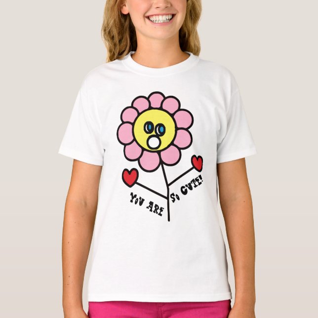 Du bist so niedlich Adorable Child Blume Zeichnend T-Shirt (Vorderseite)
