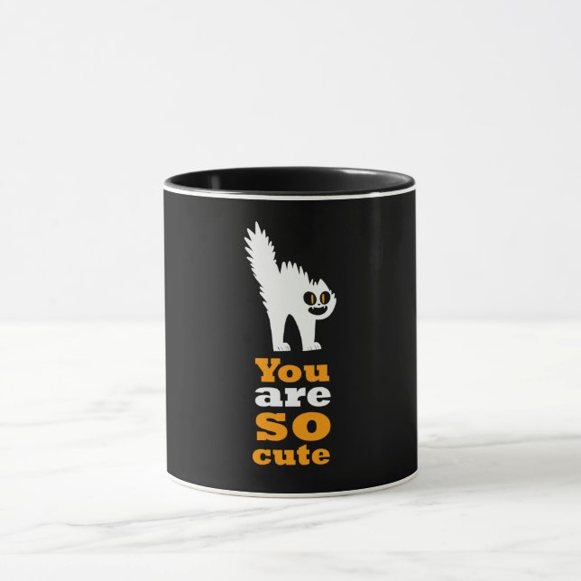 Du bist so niedliche Frustkatze Tasse (Zentrum)