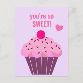 Du bist so süß - Niedlich Cupcake-Klasse Valentine Postkarte