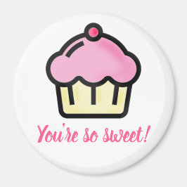 Du bist so süß! Pink Cupcake Valentinstag Magnet