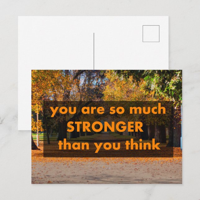 Du bist so viel stärker, als du denkst postkarte (Vorne/Hinten)