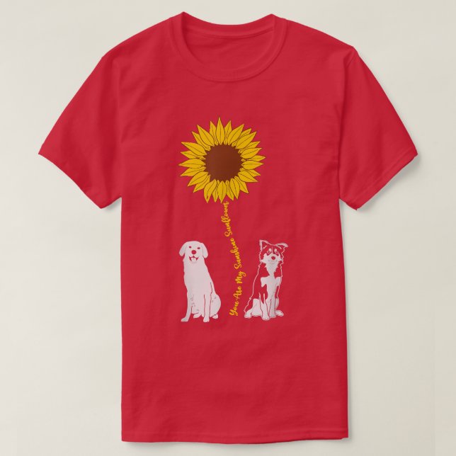 Du bist Sonnenblume, mein Niedlicher Mops Hundebes T-Shirt (Design vorne)