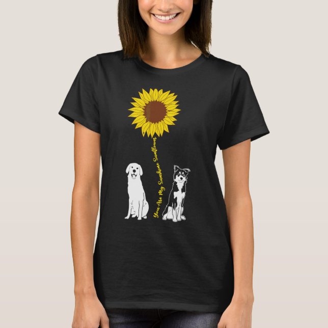 Du bist Sonnenblume, mein Niedlicher Mops Hundebes T-Shirt (Vorderseite)
