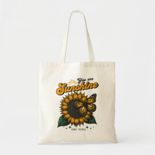 Du bist Sonnenschein - Sonnenblume & Schmetterling Tragetasche
