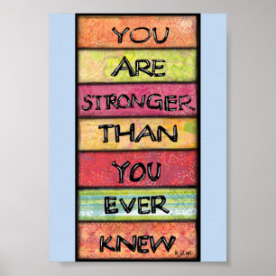 Du bist stärker - Motivierende Inspirierende Kunst Poster
