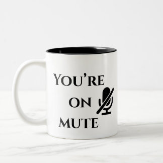 „Du bist stummgeschaltet“ Home-Office-Survival-Tas Zweifarbige Tasse