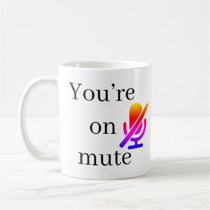 „Du bist stummgeschaltet“ Lustiger Zoom-Zitat-Bech Kaffeetasse