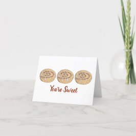 Du bist süß dank so viel Cinnamon Roll Bun Dankeskarte
