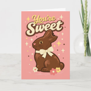 Du bist süß, niedlicher Schokoladen-Osterhase Karte