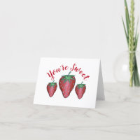 Du bist süß rosa Strawberry Fruit Danke