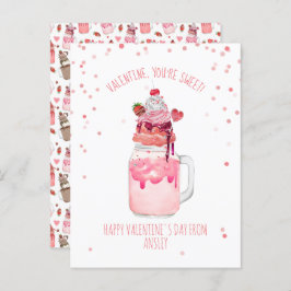 Du bist süße Valentine Candy Liebe Milkshake Postkarte