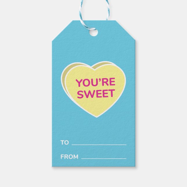 Du bist Sweet Conversation Heart Valentinstag Geschenkanhänger (Vorderseite)