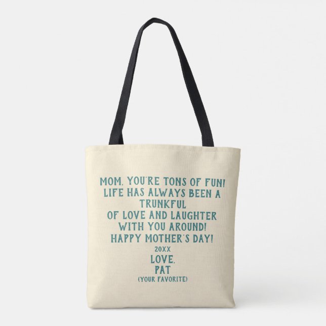 "Du bist tonnenweise Spaß" Muttertagsgeschenk  (Rückseite)