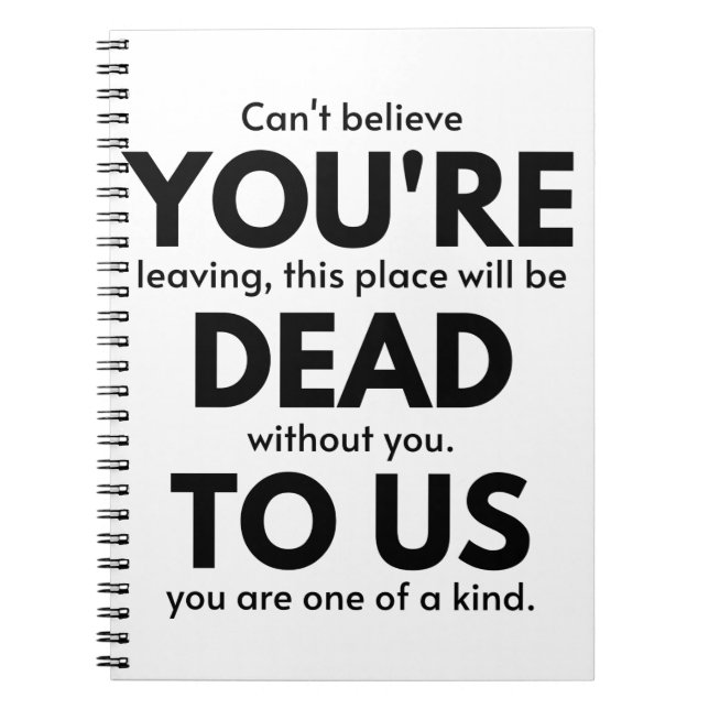 Du bist tot für uns, Coworker Verlasse Geschenk, M Notizblock (Vorderseite)