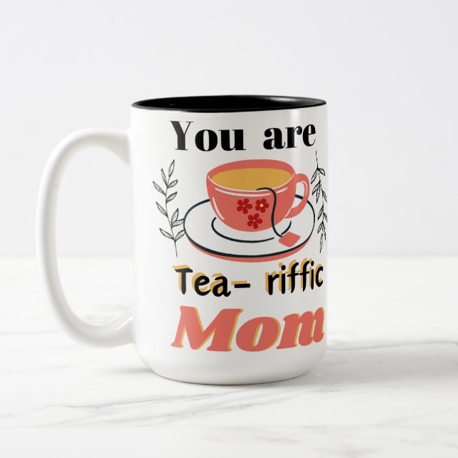 Du bist tränenreiche Mutter. Zweifarbige Tasse (Links)