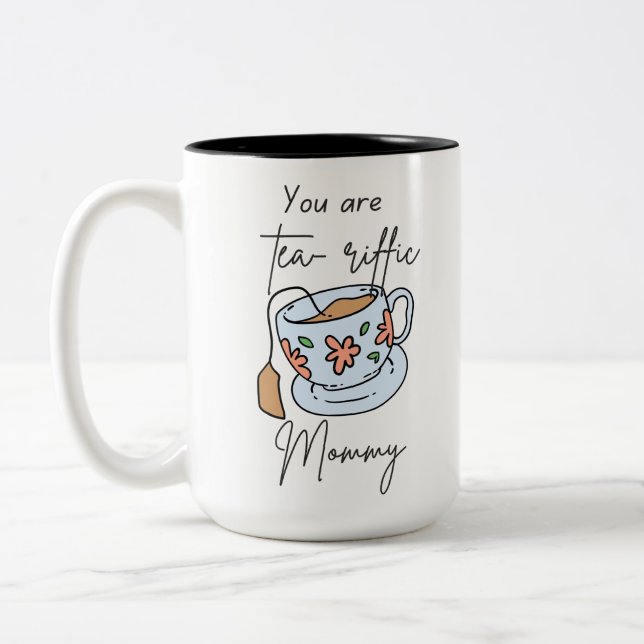 Du bist tränenreiche Mutter. Zweifarbige Tasse (Links)