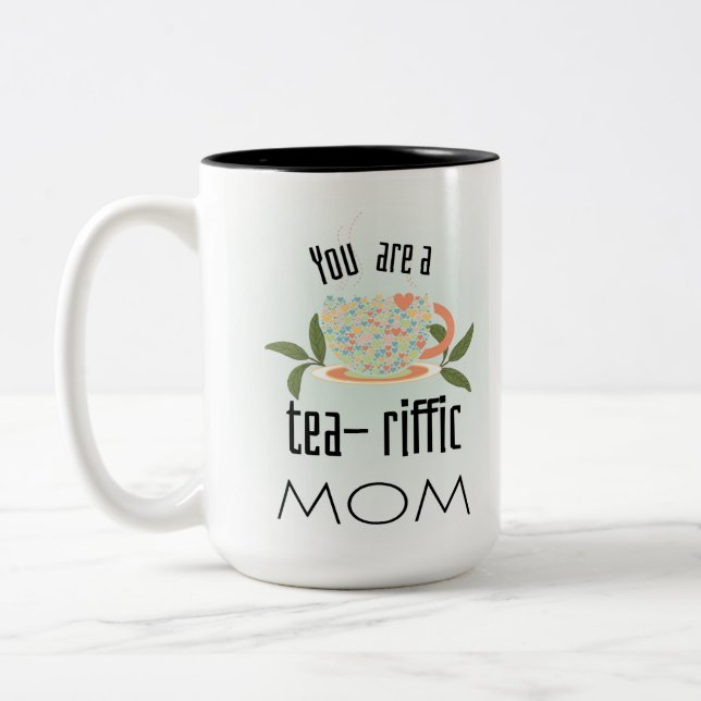 Du bist tränenreiche Mutter. Zweifarbige Tasse (Links)