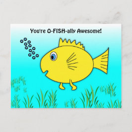 Du bist vom Fisch Phantastisch und schwimmend Gold Postkarte