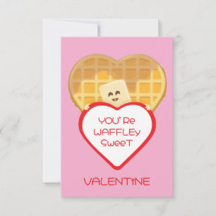 „Du bist waffel süß“ Valentinskarte für Kinder Dankeskarte