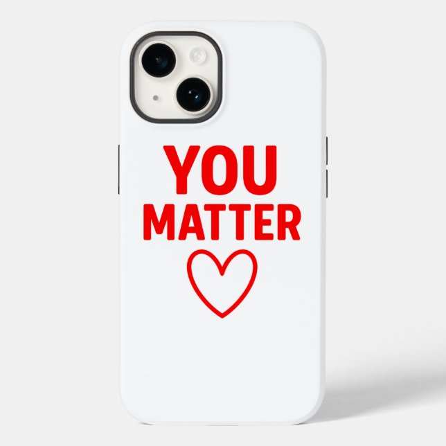 Du bist wichtig" Positives rotes Herz Case-Mate iPhone Hülle (Rückseite)