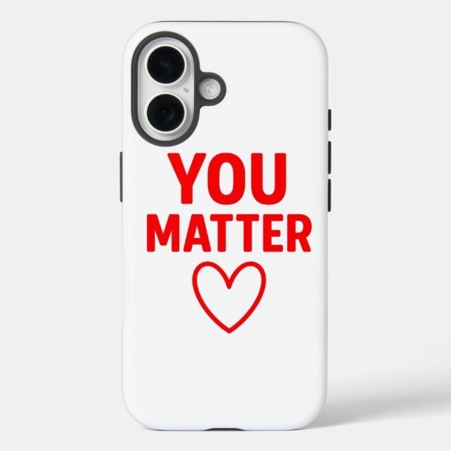 Du bist wichtig" Positives rotes Herz Case-Mate iPhone Hülle (Rückseite)